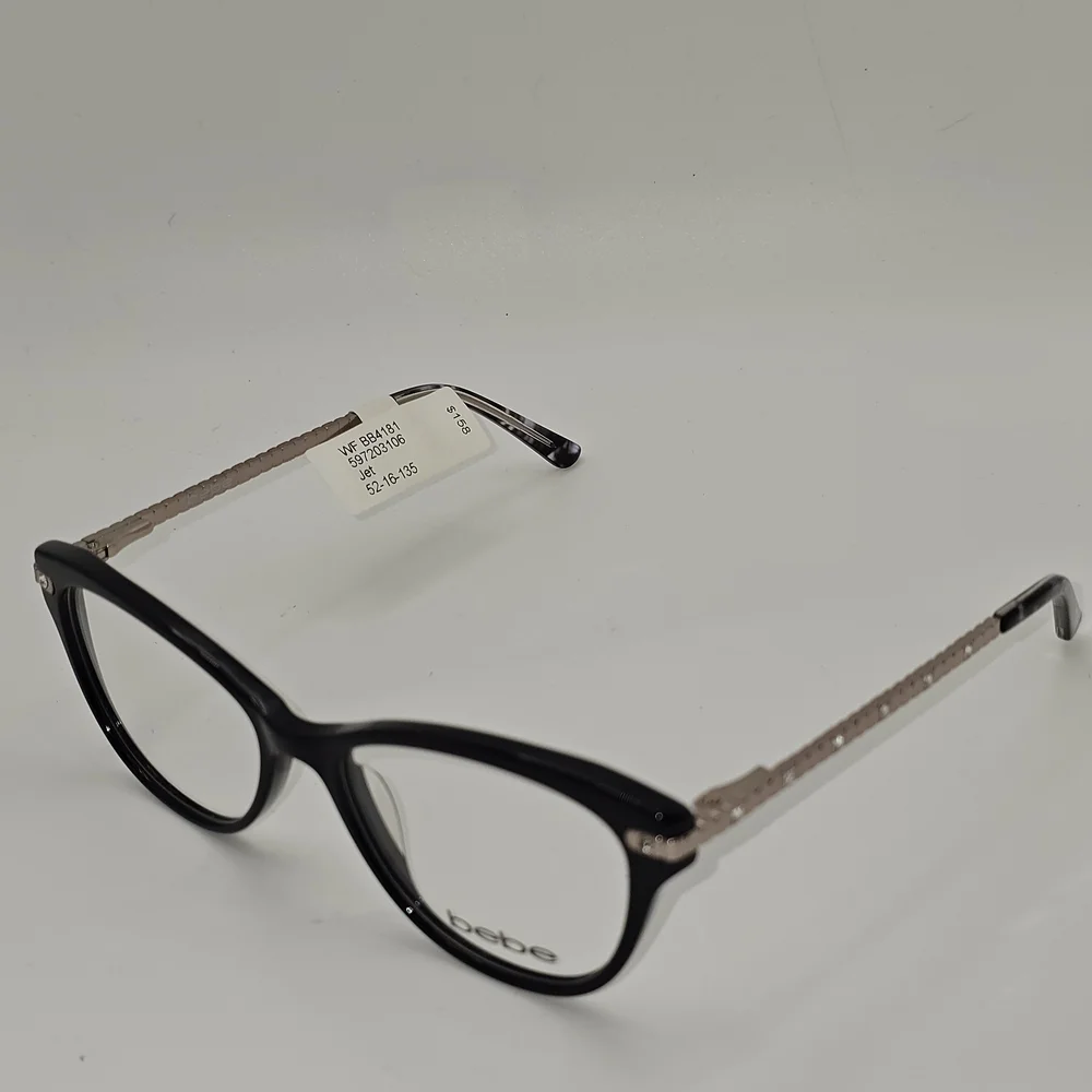 Bebe Eyeglasses‎ Frames BB4181 52-16-135 Jet Black / Gold / Jeweled
